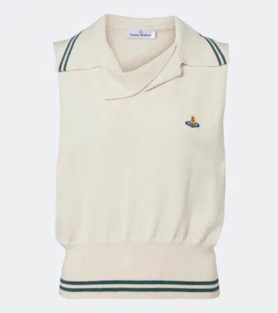 Vivienne Westwood Doubletake Cotton And Cashmere Polo Shirt In White