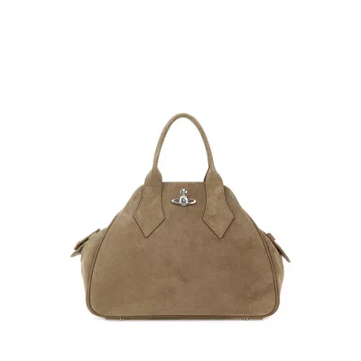 Vivienne Westwood Dove Grey Suede Medium Yasmine Handbag