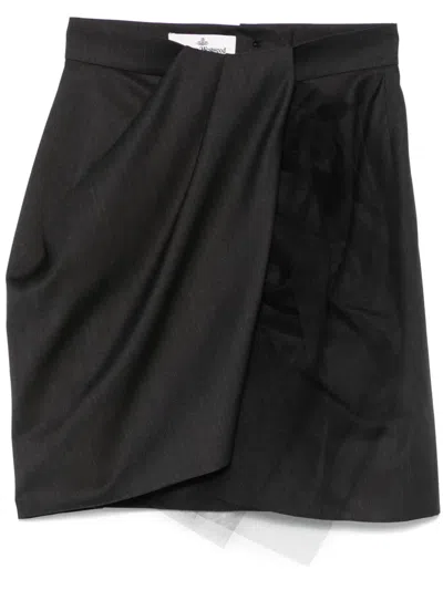 Vivienne Westwood Drape Mini Skirt In Black