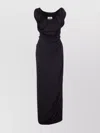 Vivienne Westwood Draped Asymmetrical Square Neckline Maxi Dress In Black