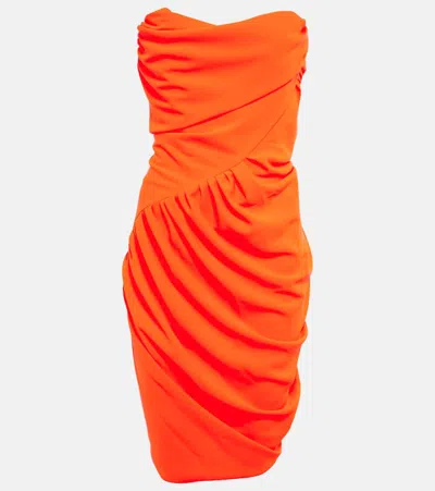 Vivienne Westwood Draped Crêpe Corset Minidress In Neon Orange