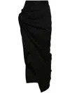 Vivienne Westwood Draped Asymmetrical Wool Skirt Ruffle In Black