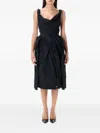 Vivienne Westwood Draped Distressed Midi Cocktail Dress In Black