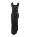 Vivienne Westwood Long Ginnie Pencil Dress Fluid Viscose Satin Black 40 Women In Black