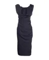 Vivienne Westwood Panther Gathered Asymmetric Maxi Dress In Black
