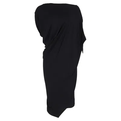 Vivienne Westwood Draped Midi Dress In Black Cotton