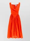Vivienne Westwood Draped Neckline Midi Dress With Gathered Waist