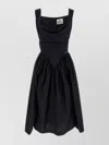 Vivienne Westwood Draped Neckline Waist Gathered Sleeveless Dress In Black