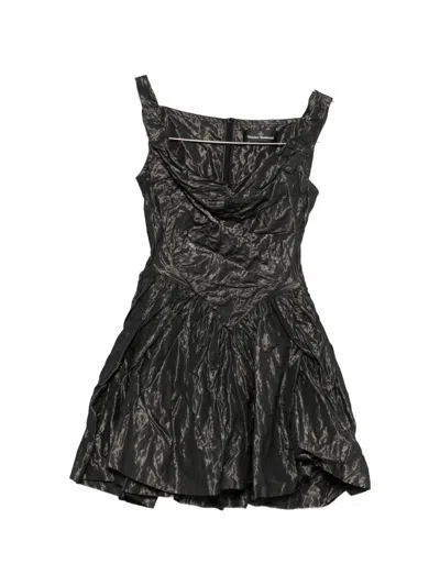 Vivienne Westwood Scoop Neck Sleeveless Dress Fitted Waist In Black