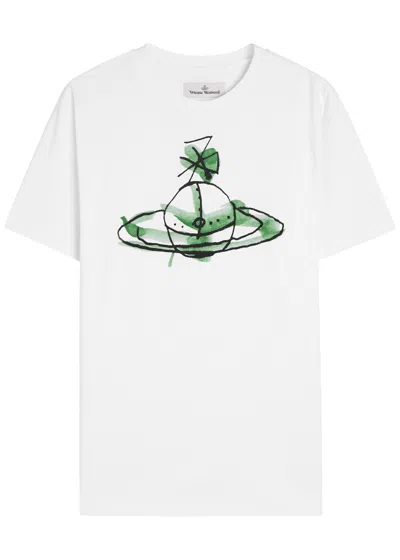 VIVIENNE WESTWOOD VIVIENNE WESTWOOD DRAWN ORB CLASSIC COTTON T-SHIRT