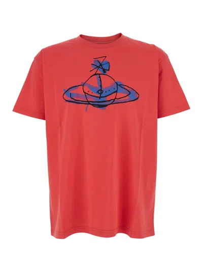 Vivienne Westwood Drawn Orb Classic T-shirt In Red