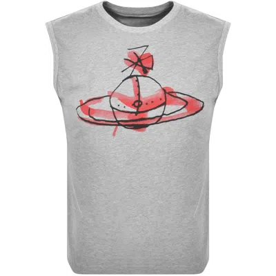 Vivienne Westwood Drawn Orb Muscle Vest Grey In Gray