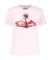 Vivienne Westwood Crew Neck Graphic Print Short Sleeves Top In Pink