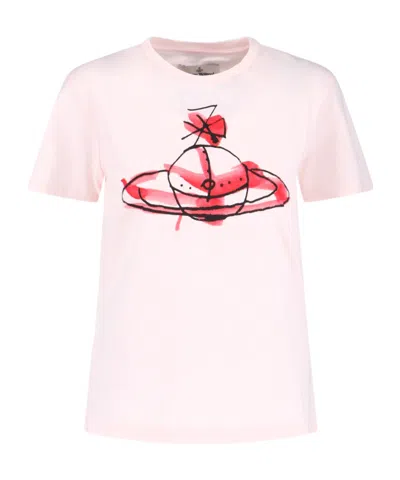 VIVIENNE WESTWOOD VIVIENNE WESTWOOD DRAWN ORB PERU CREWNECK T-SHIRT