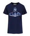 Vivienne Westwood Crew Neck Graphic Print Short Sleeves Top In Blue