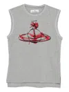 Vivienne Westwood Drawn-orb Sleeveless Top In Gray