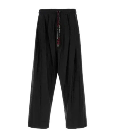 Vivienne Westwood Cotton Trousers With Elastic Waistband And Wide Leg In Black
