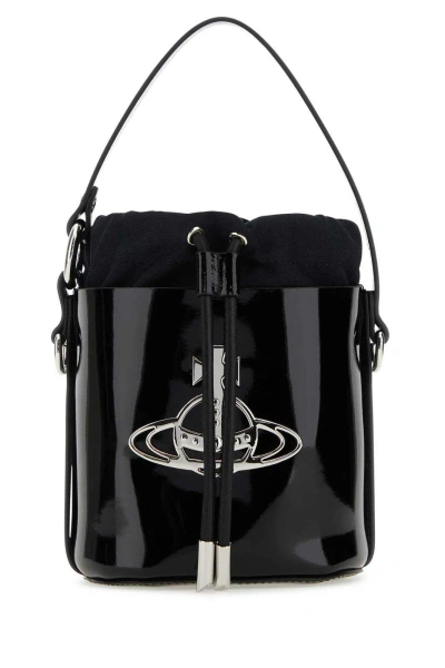 Vivienne Westwood Drawstring Bucket Bag In Black