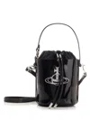 Vivienne Westwood Drawstring Daisy Small Bucket Bag In Nero