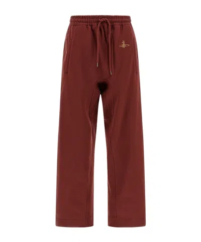 VIVIENNE WESTWOOD VIVIENNE WESTWOOD DRAWSTRING LOGO EMBROIDERED JOGGERS