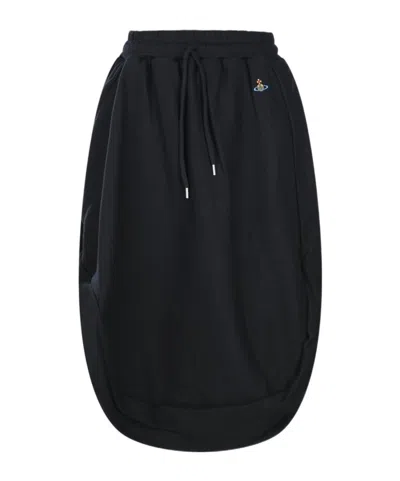 Vivienne Westwood Drawstring Midi Skirt In Black