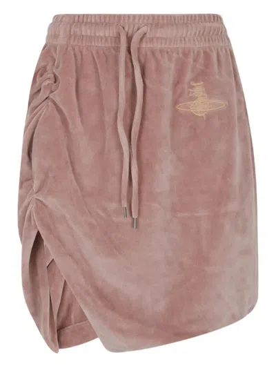 Vivienne Westwood Asymmetric Hem Drawstring Waist Skirt In Neutral