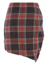 Vivienne Westwood Ruched Check Patterned Mini Skirt In Red