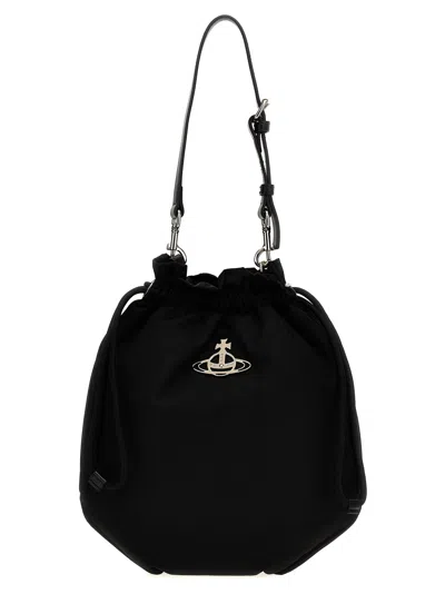 Vivienne Westwood Drawstring Pouch Handbag In Black
