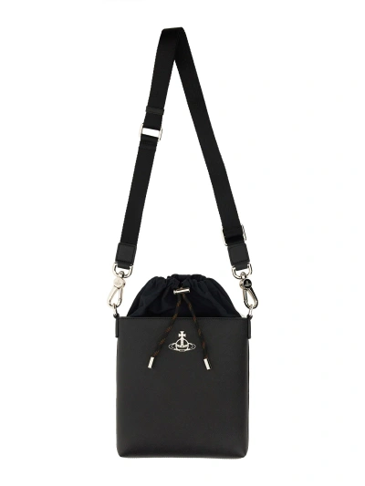 Vivienne Westwood Drawstring Shoulder Bag In Black