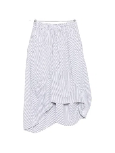 Vivienne Westwood Drawstring Striped Midi Skirt In Gray