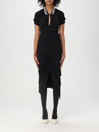 Vivienne Westwood Black Midi Pulling Dress In Schwarz