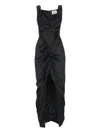 Vivienne Westwood Panther Gathered Asymmetric Maxi Dress In Black