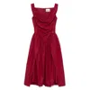Vivienne Westwood Mens Carmine Sunday Draped Cotton-poplin Midi Dress In Red