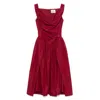 Vivienne Westwood Mens Carmine Sunday Draped Cotton-poplin Midi Dress In Red