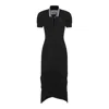 Vivienne Westwood Gray Pulling Midi Dress In Black