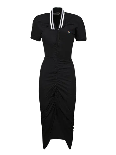Vivienne Westwood Black Midi Pulling Dress In Schwarz