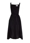 Vivienne Westwood Square Neckline Sleeveless Flared Skirt Mini Length Draped Detail In Black