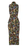 Vivienne Westwood Sleeveless Cj Midi Dress In Black