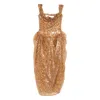 Vivienne Westwood Sequin-embellished Draped Dress In Gold