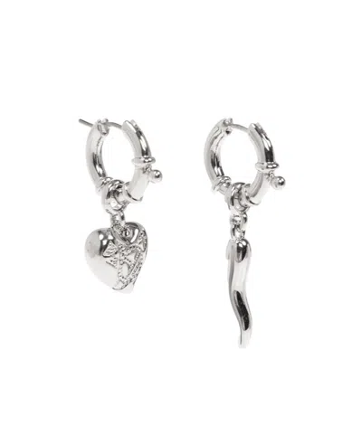 Vivienne Westwood Della Mismatched Hoop Earrings In Metallic