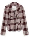 Vivienne Westwood Drunken Tailored Checked Wool Blazer In Red