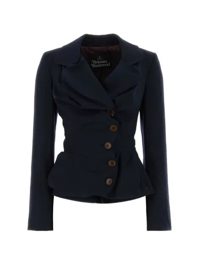 Vivienne Westwood Drunken Asymmetric Jacket In Blue