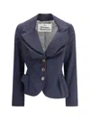 Vivienne Westwood Tailored Jacket With Buttoned Back Vent In Blue