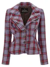 Vivienne Westwood Mens Multi Drunken Check Linen Jacket In Brown