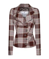 Vivienne Westwood Drunken Tailored Checked Wool Blazer In Gray