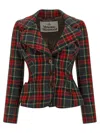 Vivienne Westwood Drunken Jacket With Tartan Wool Pattern In Multi