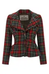 Vivienne Westwood Red And Green Wool Blazer In Multi