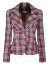Vivienne Westwood Mens Multi Drunken Check Linen Jacket In Purple