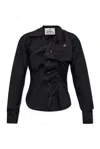Vivienne Westwood Long Sleeve Collared Top With Cuffed Sleeves In Black