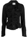 Vivienne Westwood Long Sleeve Collared Top With Cuffed Sleeves In Black